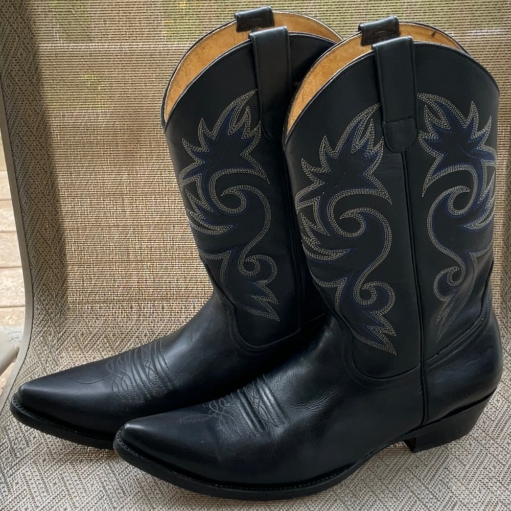 Go West Black Cowboy Men’s Boots Size 39.5